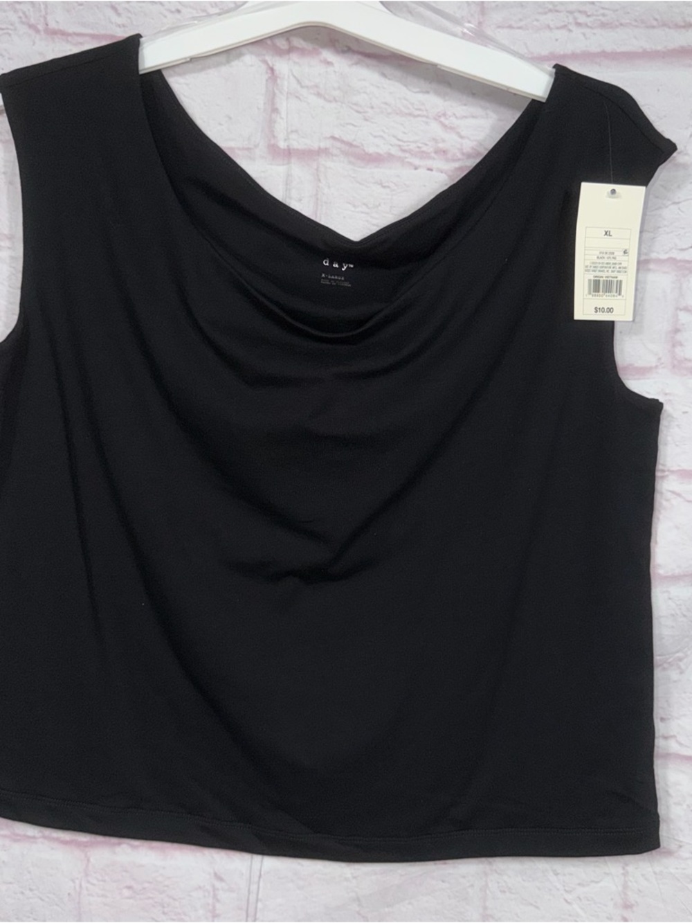 A New Day Black Sleeveless Cowl Neck Top XL NWT